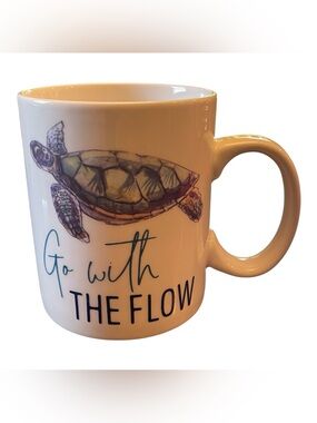 Go With The Flow Turtle Coffee Tea Cup Mug P.Graham Dunn Coastal Collection 15oz